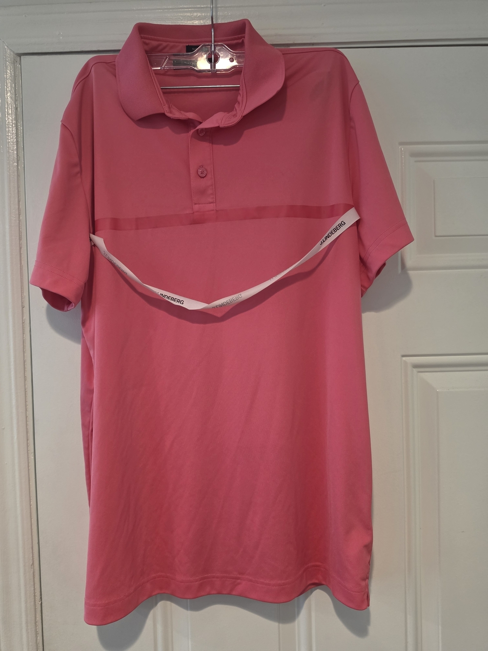J.LINDEBERG Pink Performance Golf Polo Shirt